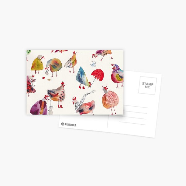 A brood of chickens Postcard