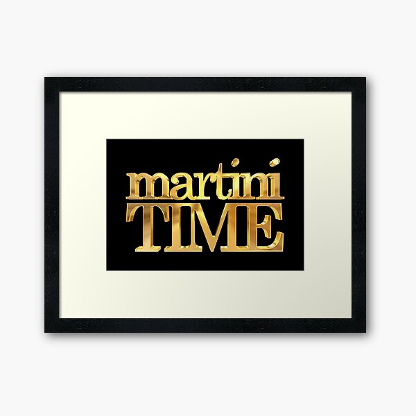 Martini Time Gold Framed Art Print