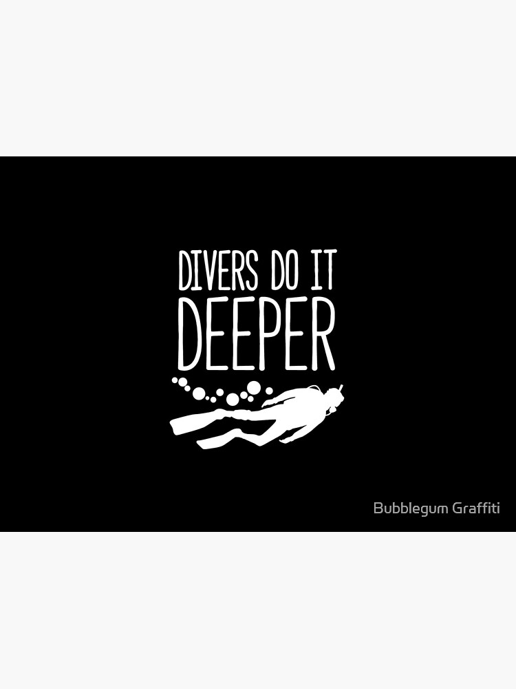 "Divers do it deeper" black face mask by BubblegumG