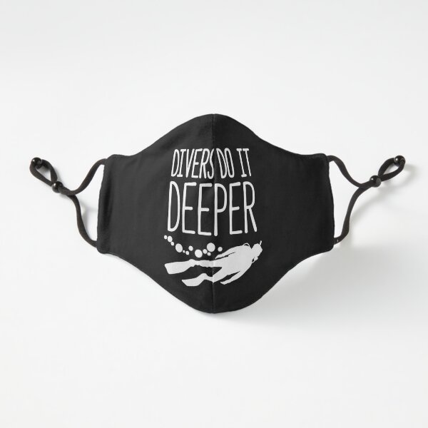 "Divers do it deeper" black face mask Fitted 3-Layer