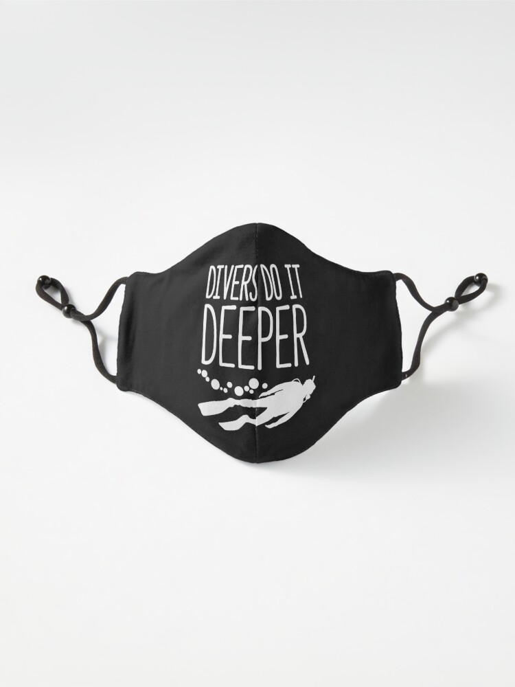 Alternate view of "Divers do it deeper" black face mask Mask