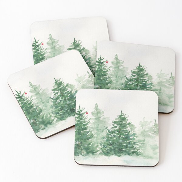 Item preview, Watercolor Fir Trees designed and sold by AlaCraciun.