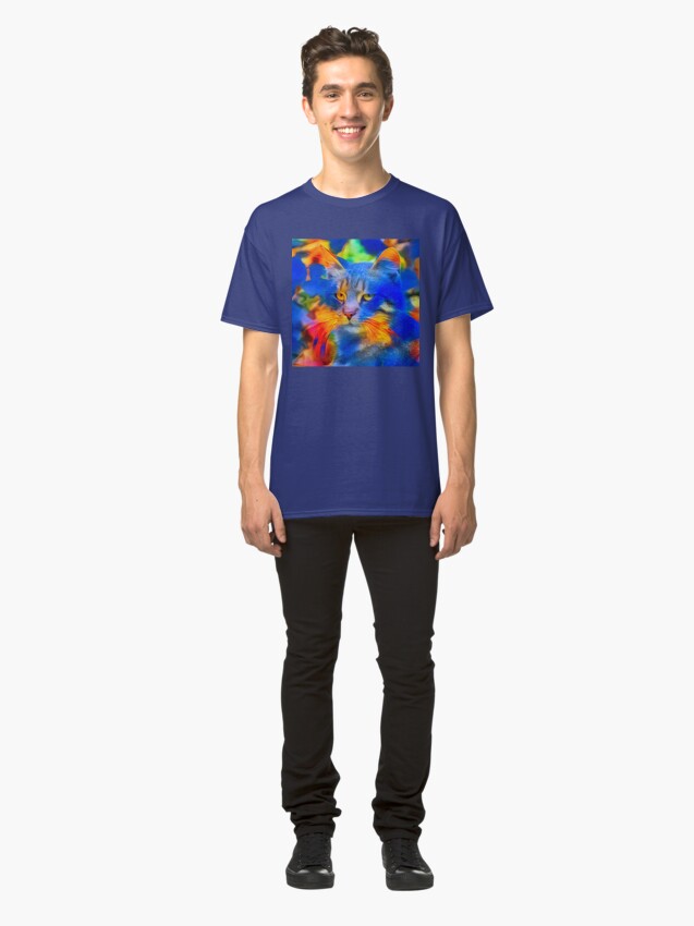 Alternate view of Artificial neural style flower wild cat Classic T-Shirt