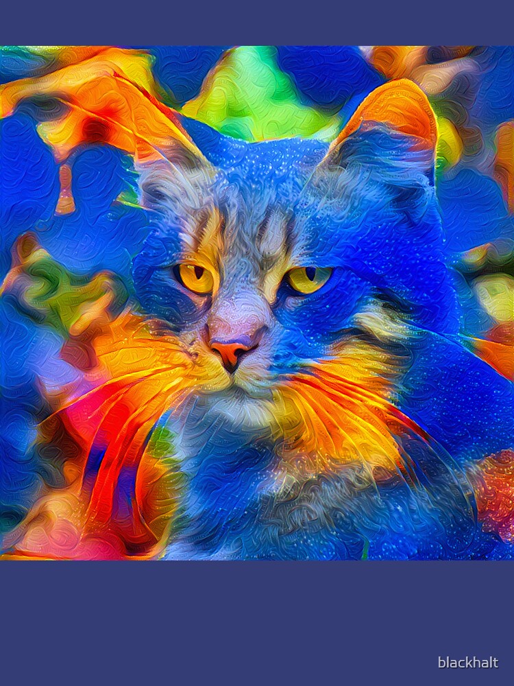 Artificial neural style flower wild cat by blackhalt