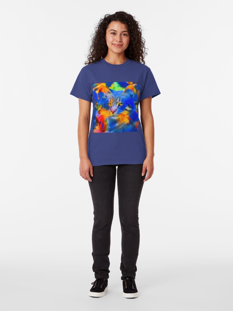 Alternate view of Artificial neural style flower wild cat Classic T-Shirt