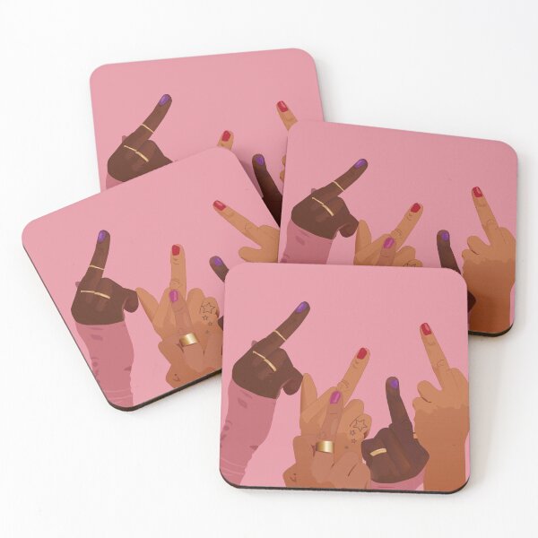 Pink and White Pumpkin Cork Back Coasters (Set of 4) — Simply