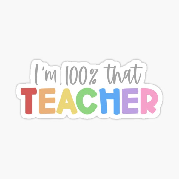 Aperçu de l'œuvre 100% ce professeur (arc-en-ciel) créée et vendue par Im-That-Teacher.