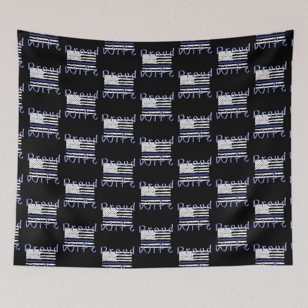 Item preview, Proud Cop Wife Thin Blue Line American Flag designed and sold by Zurickdesigns.