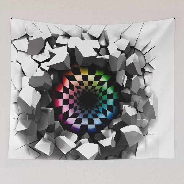 Item preview, Optical Illusion of a holographic 3d Ripped Hole inside tops, cases, posters, etc. designed and sold by YourIllusion.