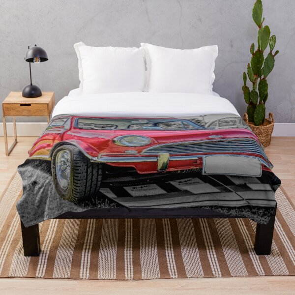 Red Morris Mini Cooper S Throw Blanket