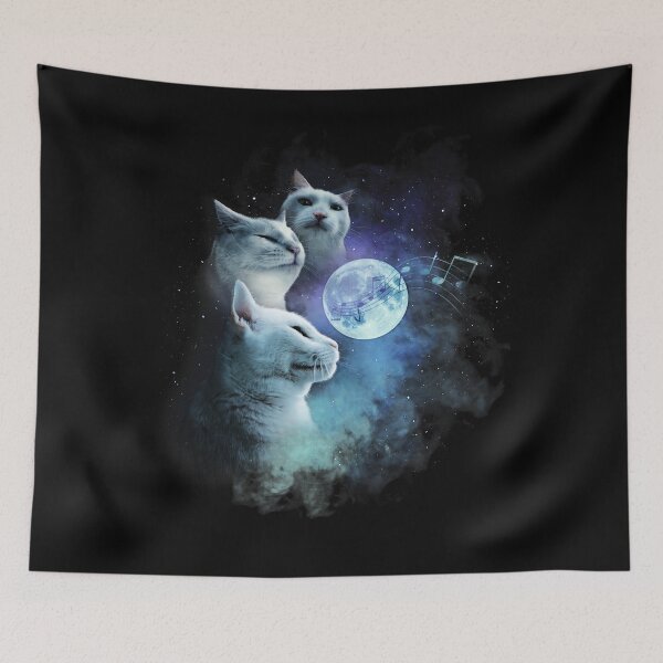 Item preview, Cat Vibing Meme / Galaxy Cats / Three Cat Moon / CatJAM designed and sold by coolintent.