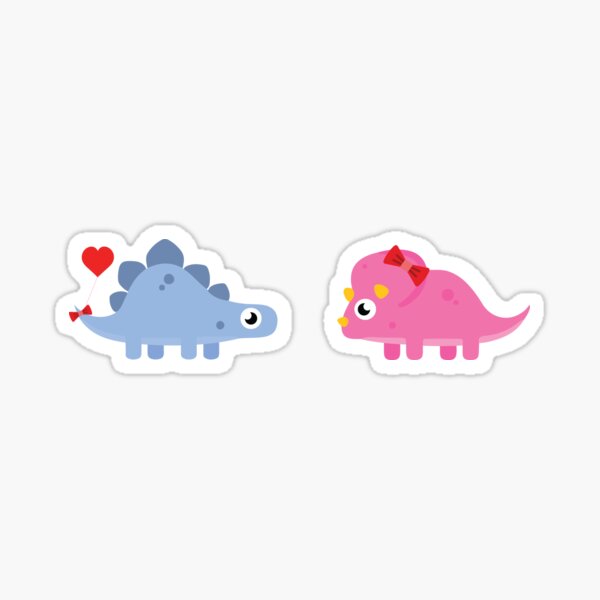 Item preview, blue and pink dino lovers designed and sold by Gwenvell.