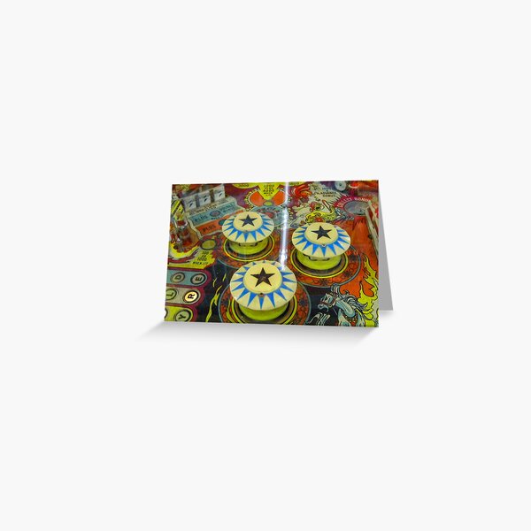 Vintage Pinball Macine Greeting Card