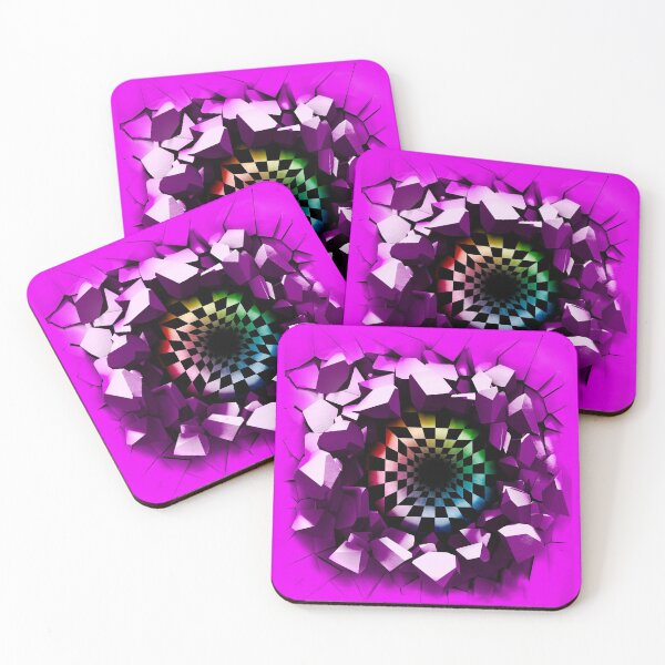 Item preview, Pink Optical Illusion of a holographic 3d Ripped Hole inside tops, cases, posters, etc. designed and sold by YourIllusion.
