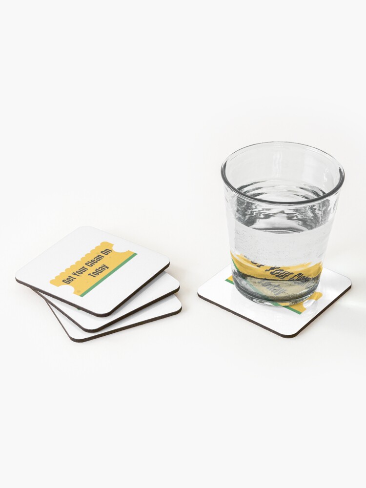 Thumbnail 2 of 5, Coasters (Set of 4), Get Your Clean On Today Funny T-shirt Classic designed and sold by lhousshop.