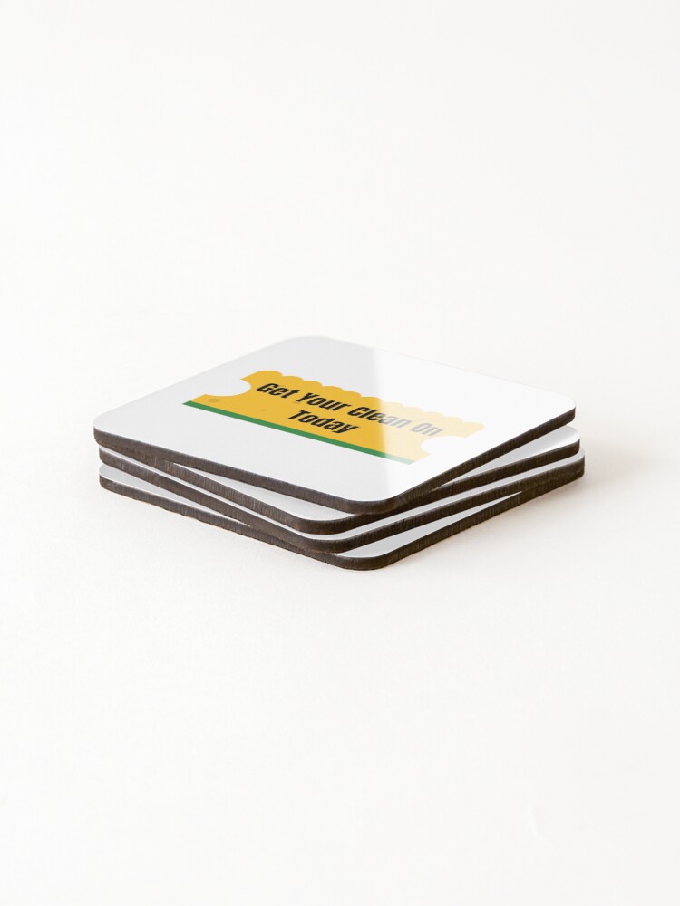 Thumbnail 4 of 5, Coasters (Set of 4), Get Your Clean On Today Funny T-shirt Classic designed and sold by lhousshop.