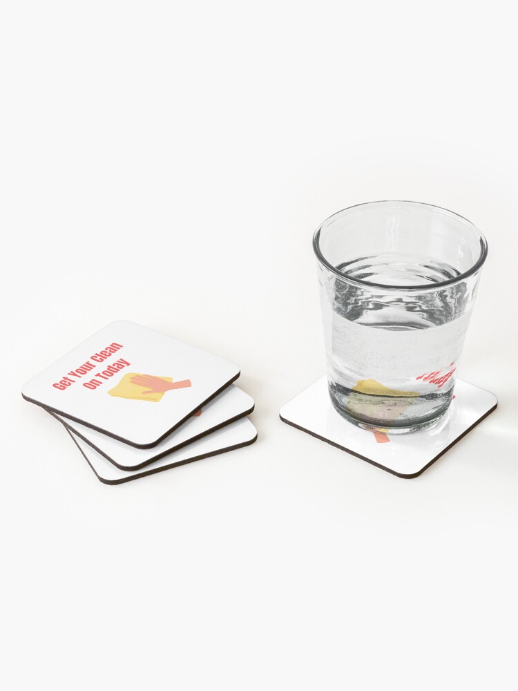 Thumbnail 2 of 5, Coasters (Set of 4), Get Your Clean On Today Funny saying T-shirt Classic designed and sold by lhousshop.