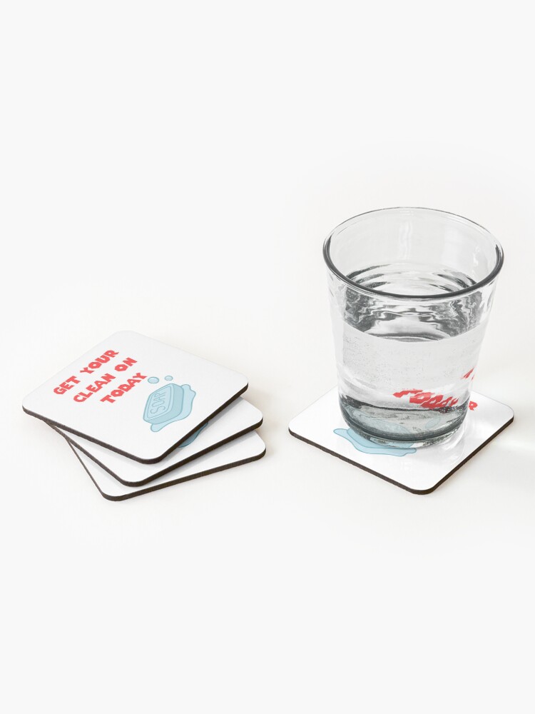 Thumbnail 2 of 5, Coasters (Set of 4), Get Your Clean On Today Funny Idea T-shirt Classic designed and sold by lhousshop.