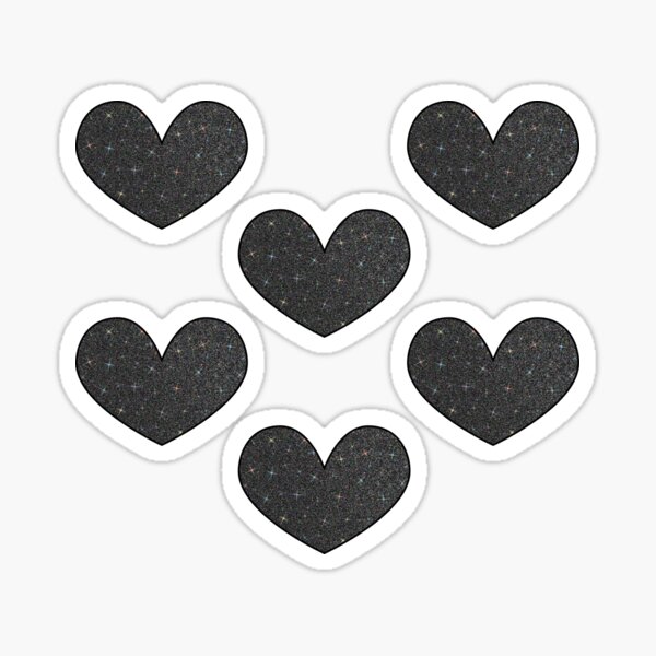 Black and Silver Glitter Heart Stickers Graphic by Magnolia Blooms ·  Creative Fabrica