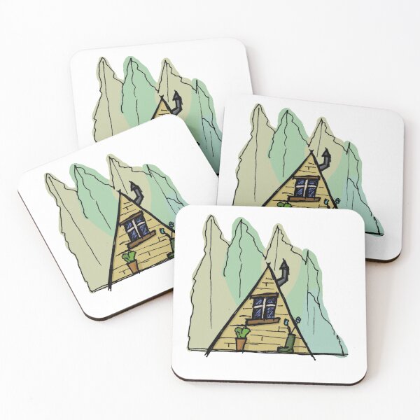 Item preview, Tiny A-frame Cabin Sketch designed and sold by FoxCalledThread.