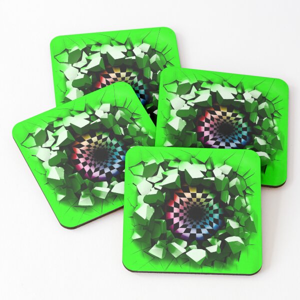 Item preview, Green Optical Illusion of a holographic 3d Ripped Hole inside tops, cases, posters, etc. designed and sold by YourIllusion.