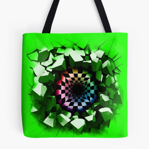 Item preview, Green Optical Illusion of a holographic 3d Ripped Hole inside tops, cases, posters, etc. designed and sold by YourIllusion.