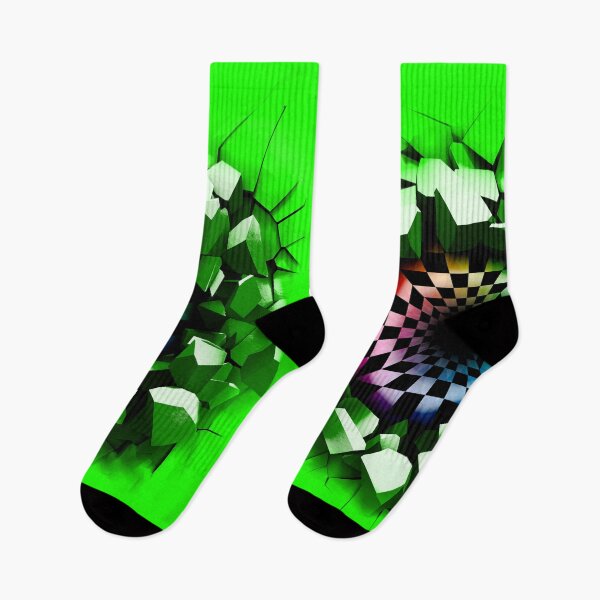 Item preview, Green Optical Illusion of a holographic 3d Ripped Hole inside tops, cases, posters, etc. designed and sold by YourIllusion.