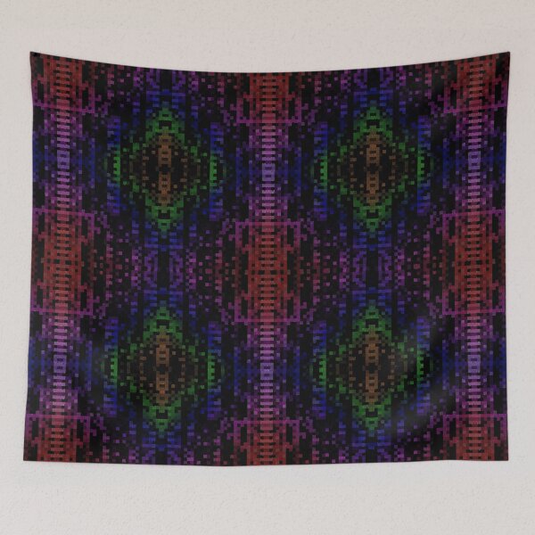 Item preview, Unique Retro Pixel Red Yellow Green Blue Multicolored Rainbow Computer Glitch X Graffiti Art Designs Camouflage Repeating Classic Vintage Patterns designed and sold by TeachUrb.