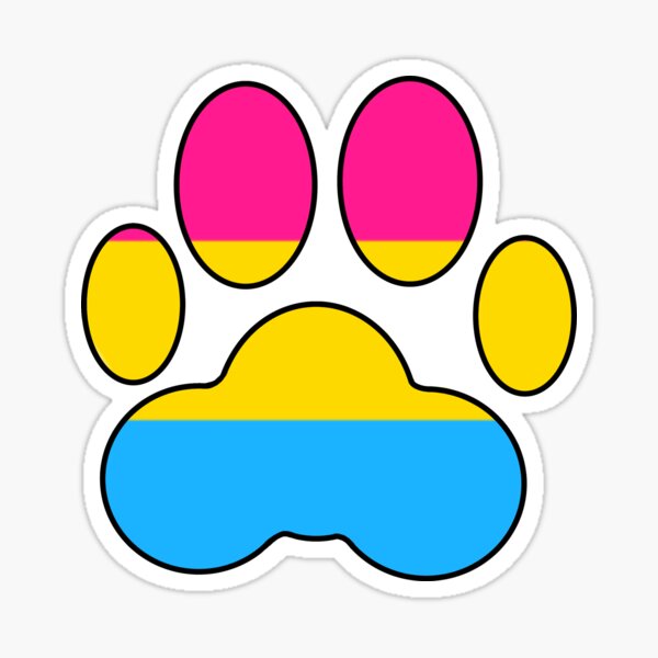 Lgbt Pride Paws Pansexual Sticker For Sale By Echoskyart Redbubble