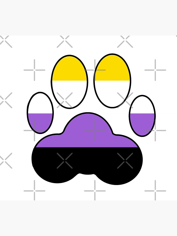 Lgbt Pride Paws Nonbinary Poster By Echoskyart Redbubble