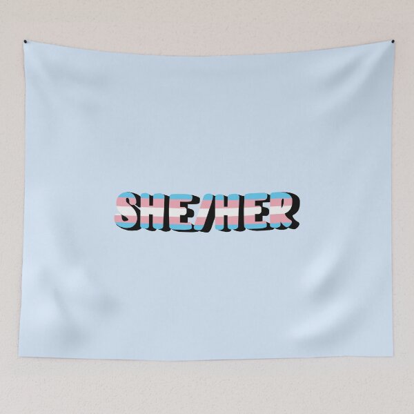 Item preview, Transgender Pride Flag She/Her Pronoun designed and sold by EuropaPrints.