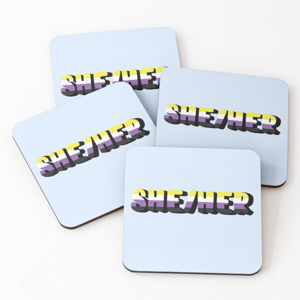 Item preview, Non Binary Pride Flag She/Her Pronoun designed and sold by EuropaPrints.