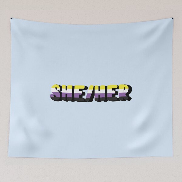 Item preview, Non Binary Pride Flag She/Her Pronoun designed and sold by EuropaPrints.