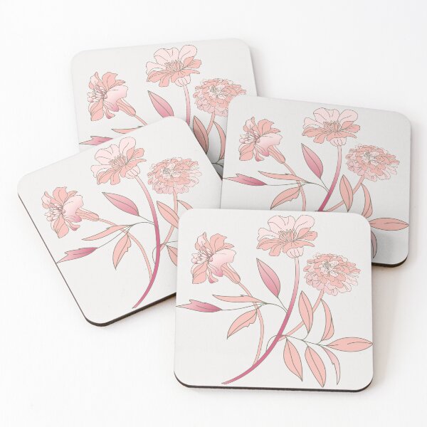 Item preview, Marigold flower in salmon rose designed and sold by IngaDesign.