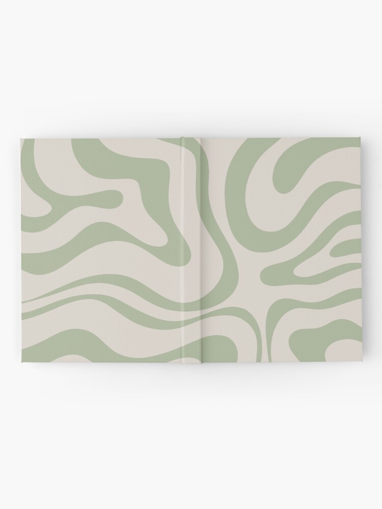 Liquid Swirl Retro Contemporary Abstract Pattern 2 in Sage Green