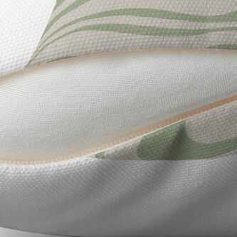 Alternate view of Liquid Swirl Abstract Pattern in Beige and Sage Green Throw Pillow