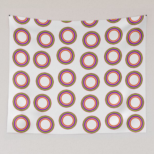 Item preview, Rainbow Circle Pattern on White Background Large Sized Repeating Pattern designed and sold by Nicolette Olivier.
