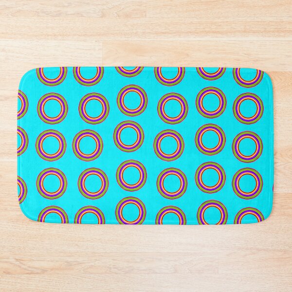 Item preview, Rainbow Circle Pattern on Blue Background Large Sized Repeating Pattern designed and sold by Nicolette Olivier.