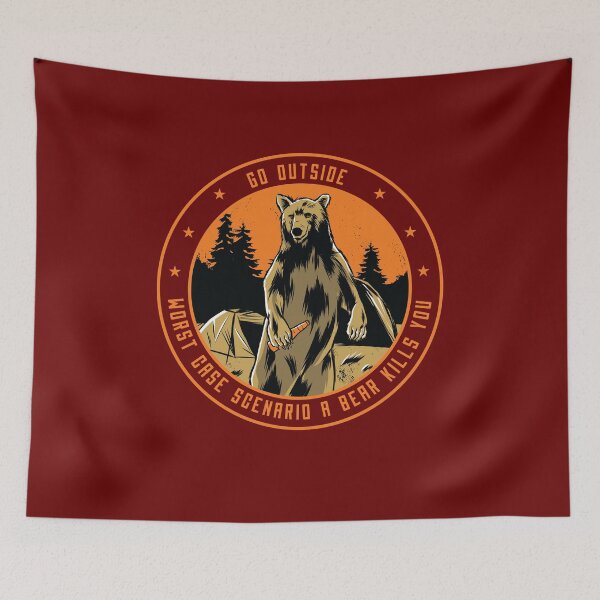 Item preview, Go outside cool grizzly bear designed and sold by Piztees.