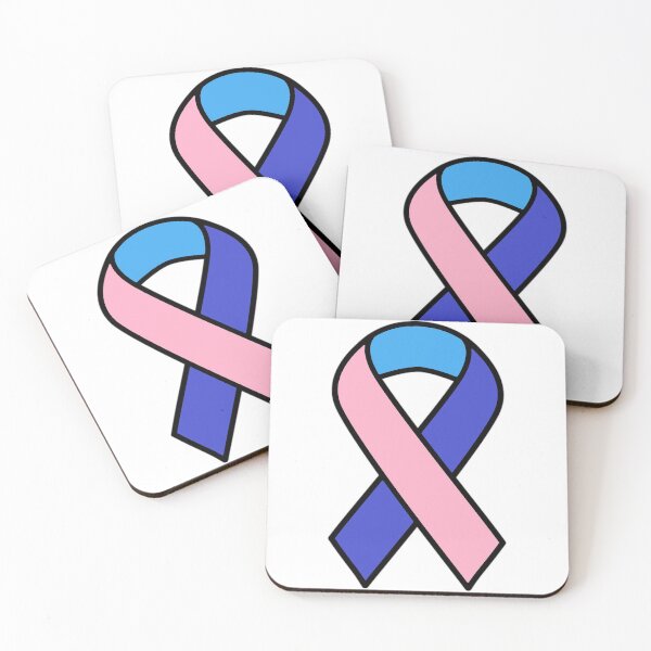 Item preview, Awareness Ribbon - pink teal and blue designed and sold by Noon-Stickers.