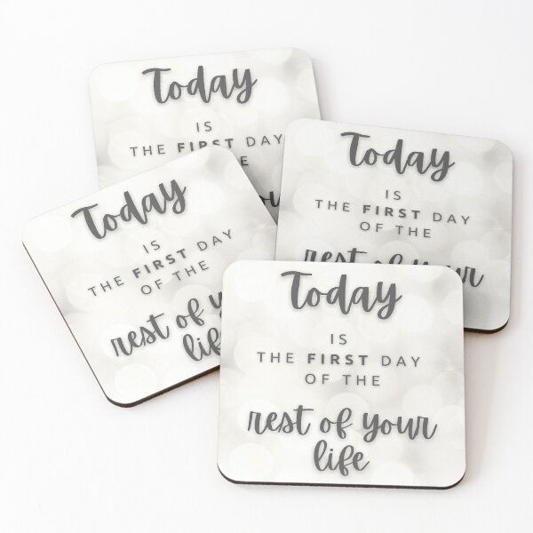 Item preview, Today is the first day of the rest of your life, Inspirational Quote, Motivational Quote, Inspo, Sparkly Lights Background with Gray text designed and sold by naturecdesigns.