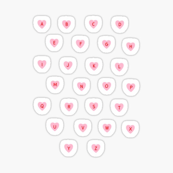 Item preview, Alphabet Candy Hearts (Pastel Pink) designed and sold by tavicreatives.