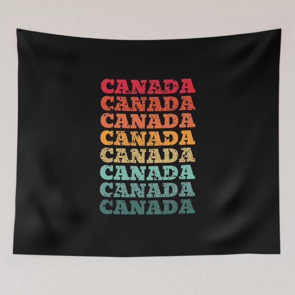 Item preview, Canada - repeated retro vintage sunset colors with a distressed design effect designed and sold by Rhu Creations.
