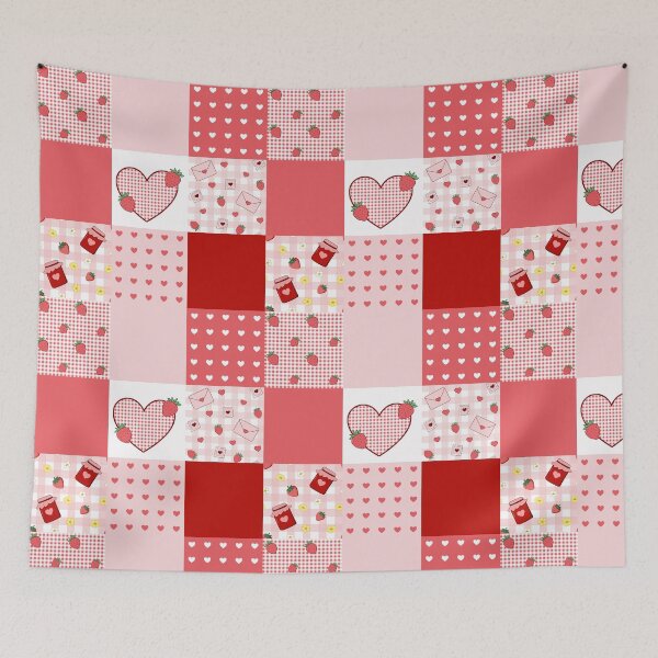 Item preview, Strawberry Heart Patchwork designed and sold by LahaskaArt.
