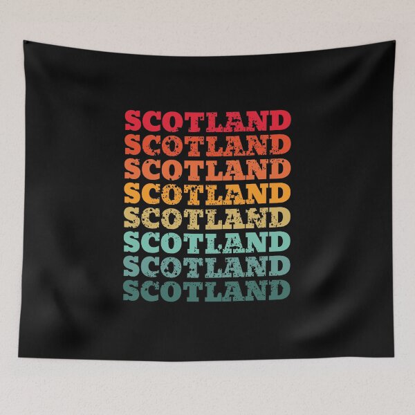 Item preview, Scotland - repeated retro vintage sunset colors with a distressed design effect designed and sold by Rhu Creations.