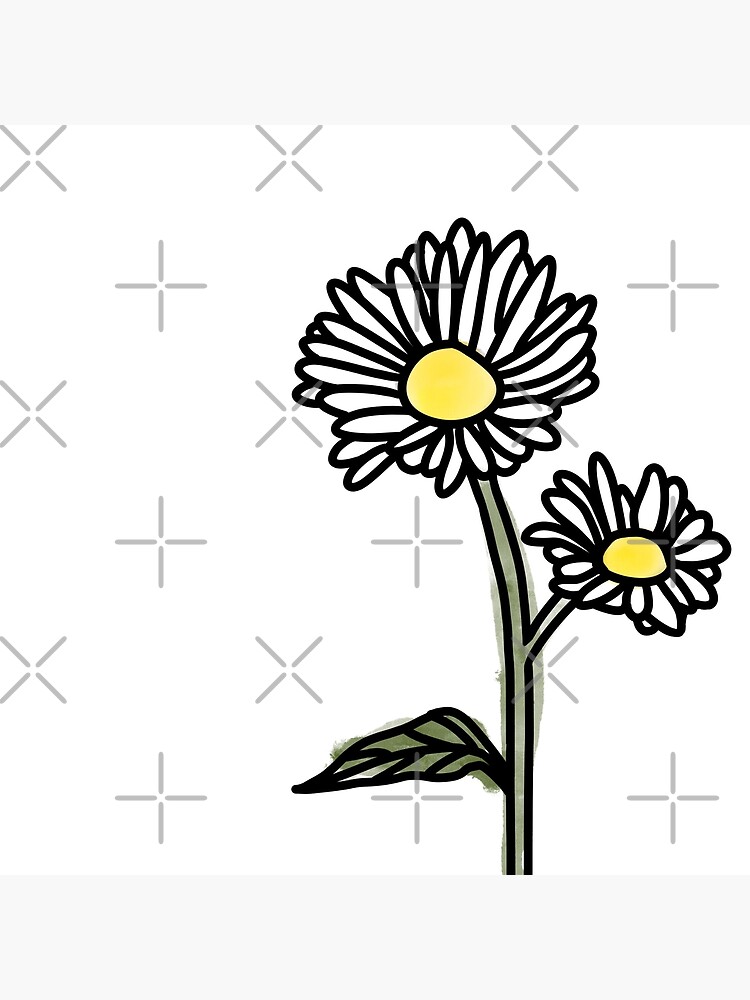 Watercolor Aesthetic Daisy On White Poster For Sale By Rocket To