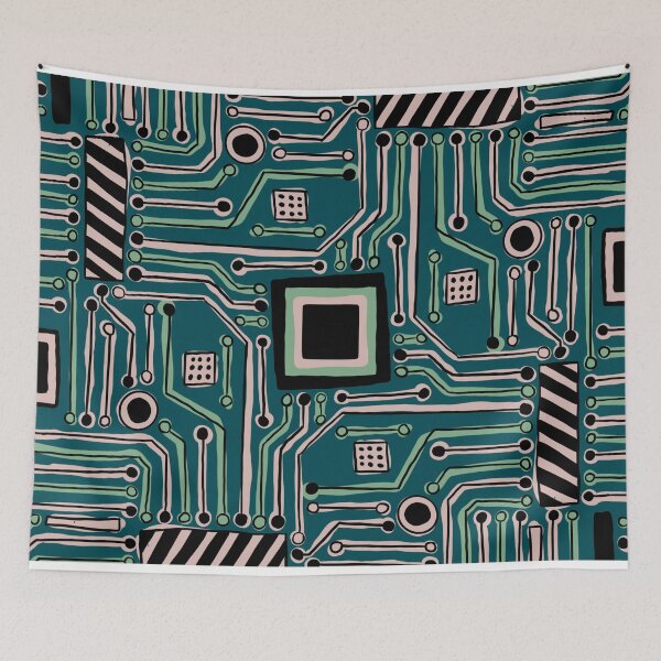 Item preview, Teal and Pink PCB designed and sold by Hodgepodge Bricolage.