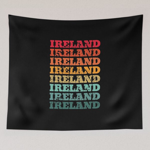 Item preview, Ireland - repeated retro vintage sunset colors with a distressed design effect designed and sold by Rhu Creations.