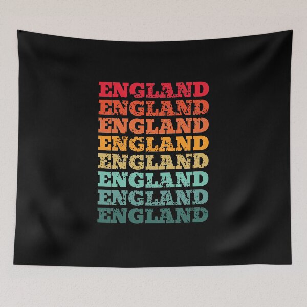 Item preview, England - repeated retro vintage sunset colors with a distressed design effect designed and sold by Rhu Creations.