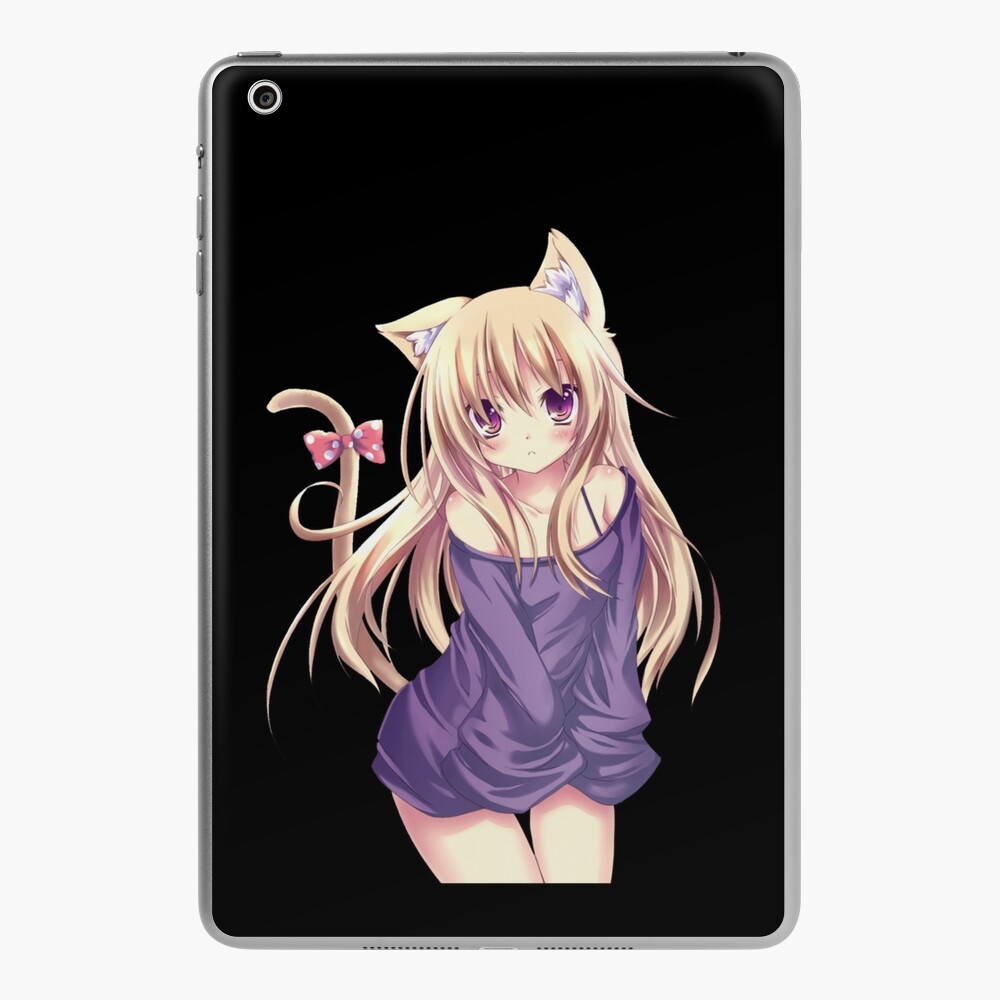 Kawaii Anime Neko Cat Girl With white hair iPad Case & Skin for Sale by  TenchiMasaki